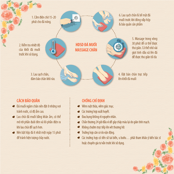 Sử dụng đèn đá muối massage chân hiệu quả